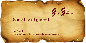 Ganzl Zsigmond névjegykártya